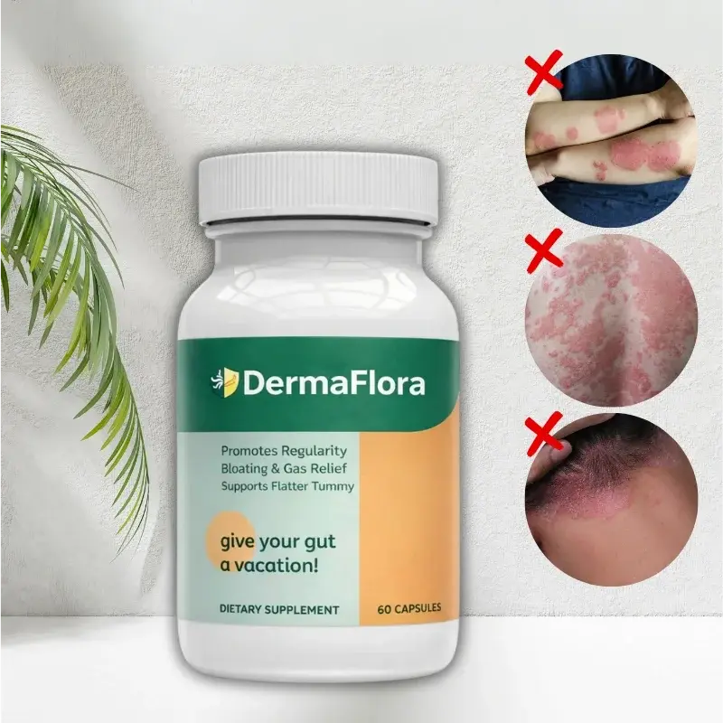 DermaFlora™ maisto papildas | Sustabdykite odos išbėrimus ir atkurkite žarnyno funkciją per 1 savaitę