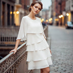 Elegantiška suknelė su pūstomis rankovėmis