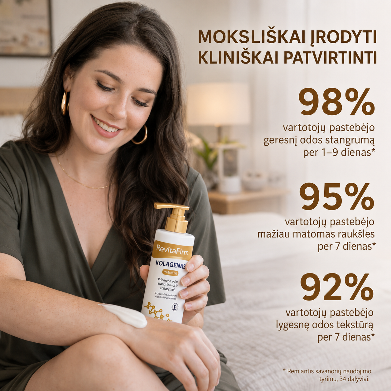 RevitaFirm™ kolageninis kūno losjonas | Stangrina, pakelia ir atkuria suglebusią odą iki 98 % vos per 24 valandas!